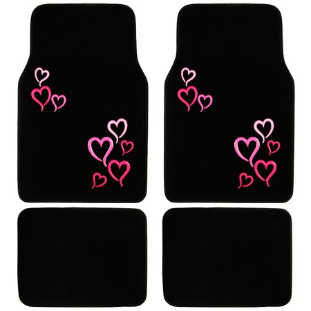 Bdk Love Story Pink Carpet Car Floor Mats - 4 Pieces MT-403-PK
